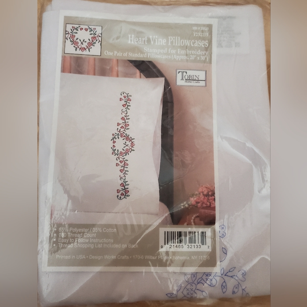 Tobin Heart Vine Embroidery Pillowcases